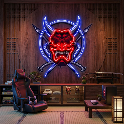 Rope and Samurai Weapons LED Neon Sign Light Pop Art