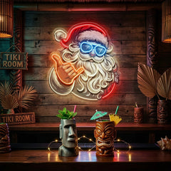 Santa Clause Rocking LED Neon Sign Light Pop Art