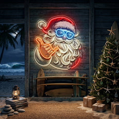 Santa Clause Rocking LED Neon Sign Light Pop Art