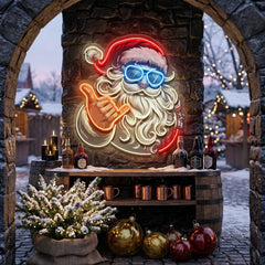 Santa Clause Rocking LED Neon Sign Light Pop Art