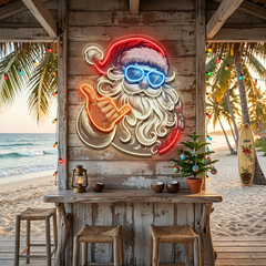 Santa Clause Rocking LED Neon Sign Light Pop Art