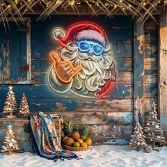 Santa Clause Rocking LED Neon Sign Light Pop Art