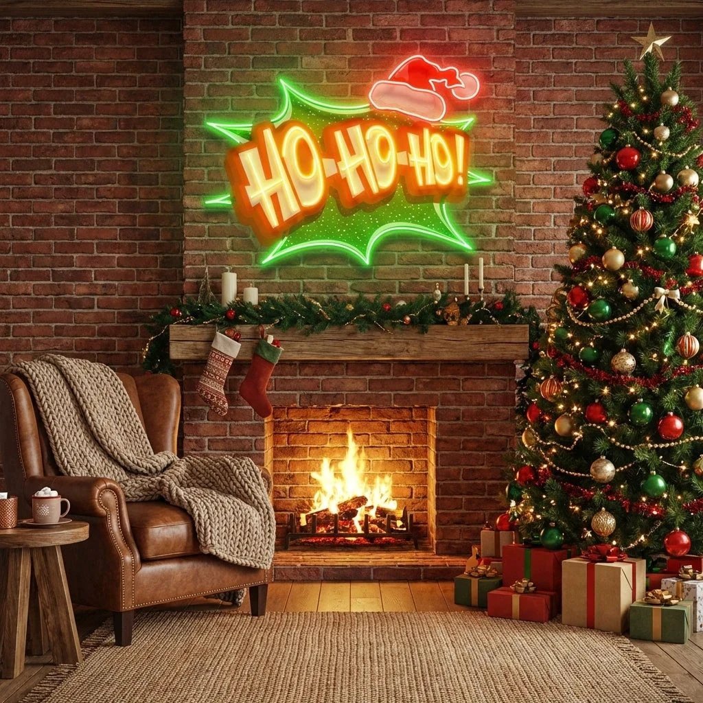 Santa Laughing Art Work Led Neon Sign Light