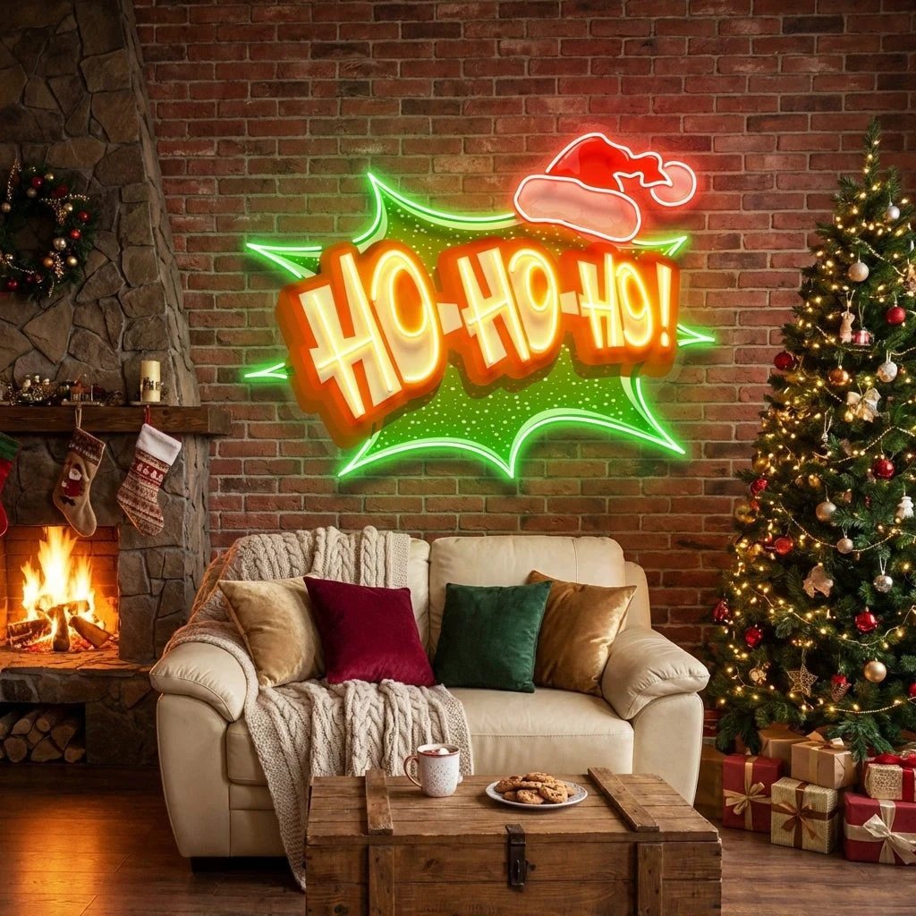 Santa Laughing Art Work Led Neon Sign Light