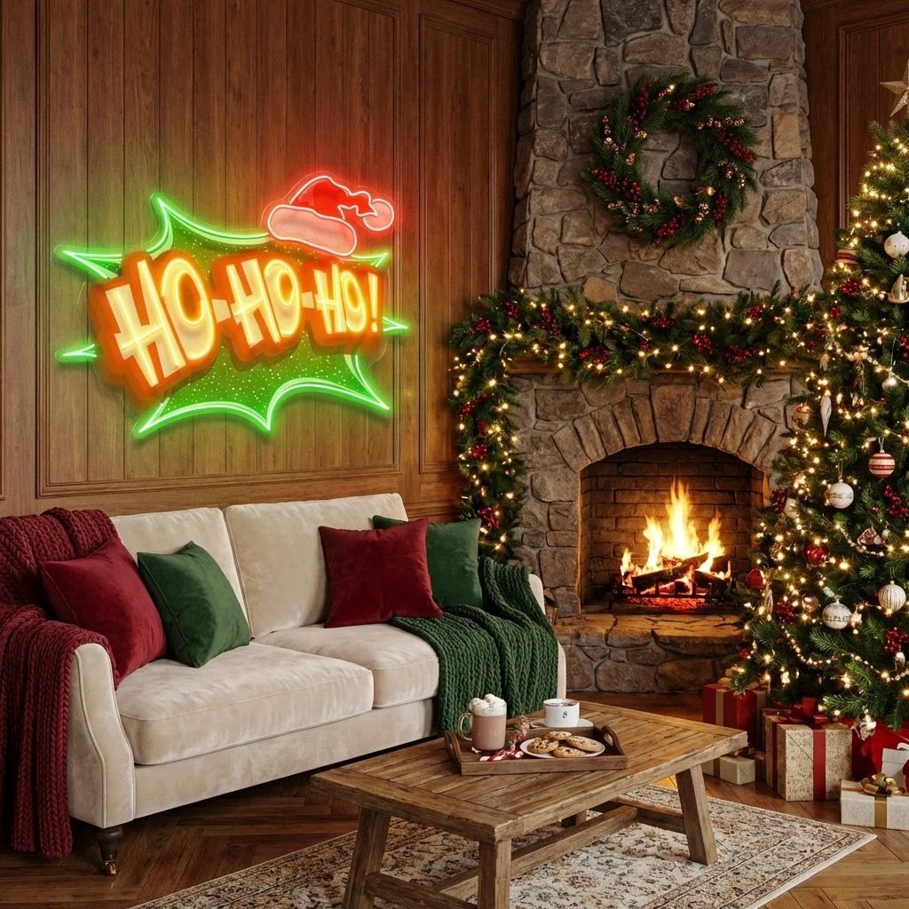 Santa Laughing Art Work Led Neon Sign Light