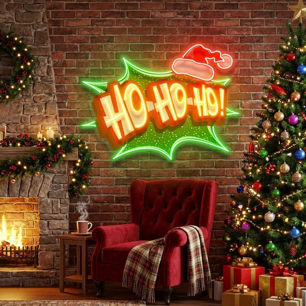 Santa Laughing Art Work Led Neon Sign Light