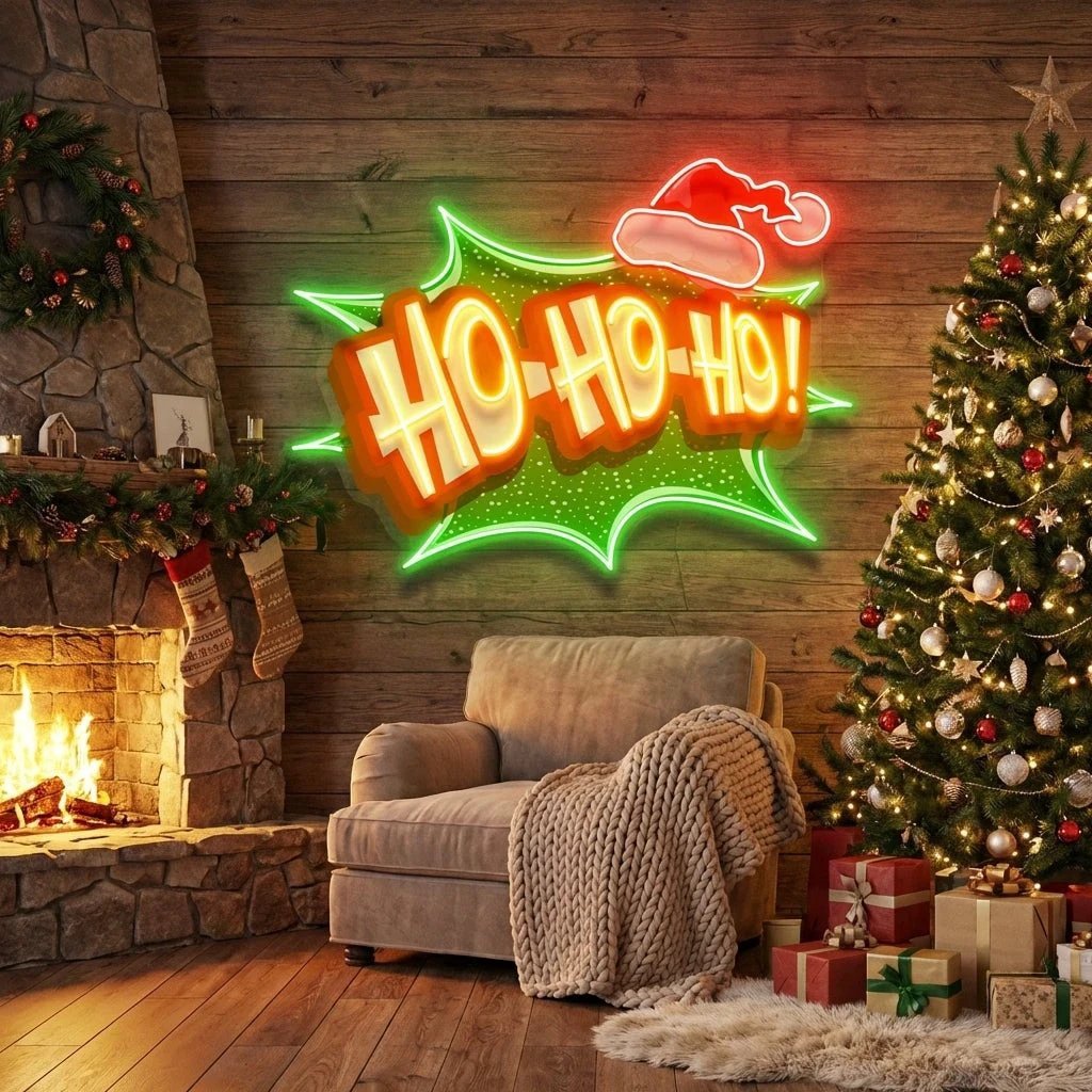 Santa Laughing Art Work Led Neon Sign Light