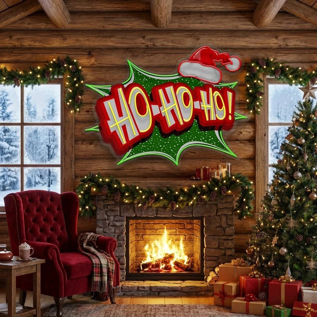 Santa Laughing Art Work Led Neon Sign Light