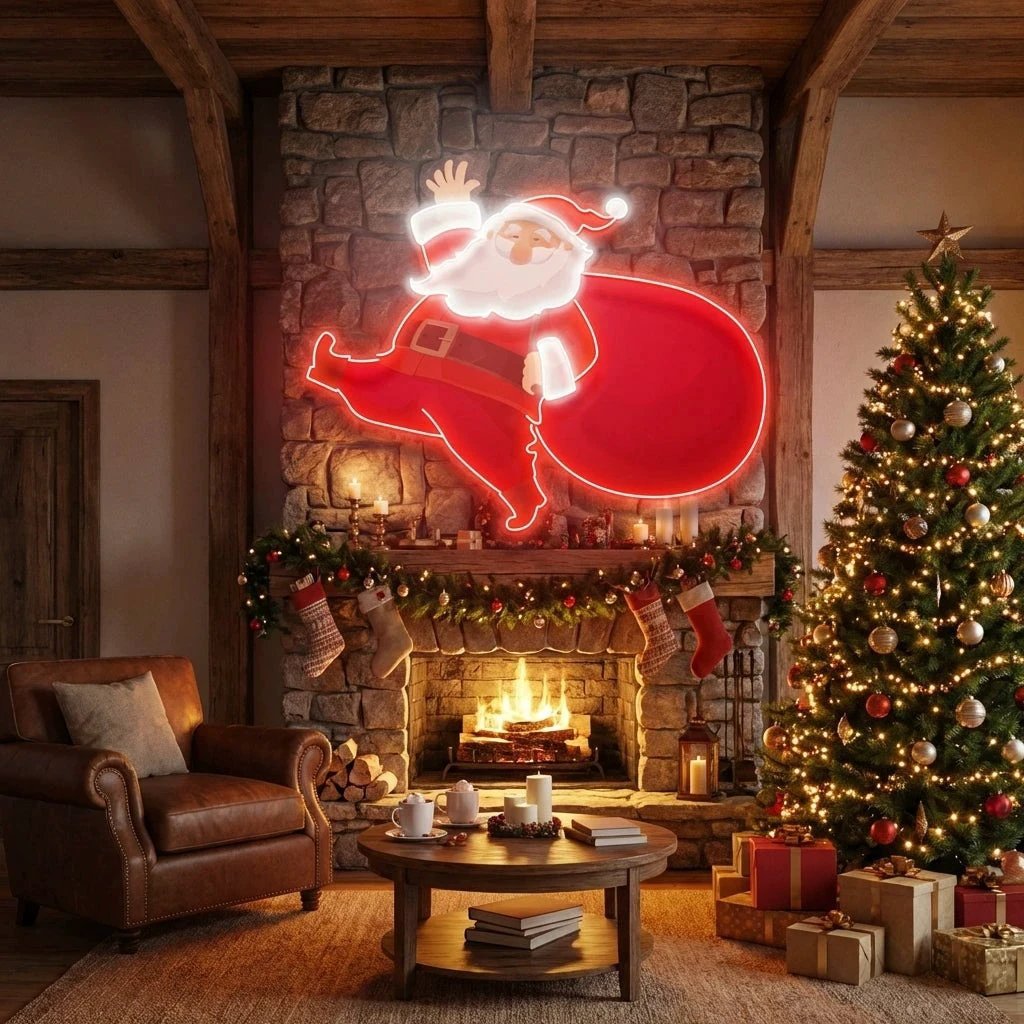 Santa is comin Art Work Led Neon Sign Light