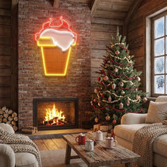 Santa Stuck In Chimney Art Work Led Neon Sign Light