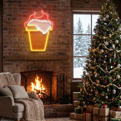Santa Stuck In Chimney Art Work Led Neon Sign Light