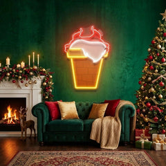 Santa Stuck In Chimney Art Work Led Neon Sign Light