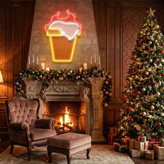 Santa Stuck In Chimney Art Work Led Neon Sign Light