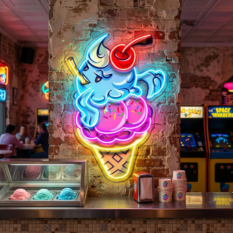 Sassy Ice Cream Cone LED Neon Sign Light Pop Art