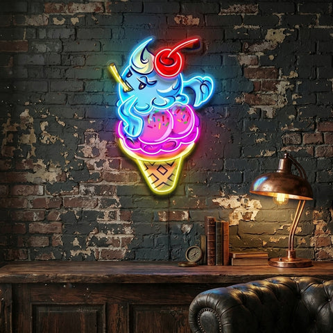 Sassy Ice Cream Cone LED Neon Sign Light Pop Art