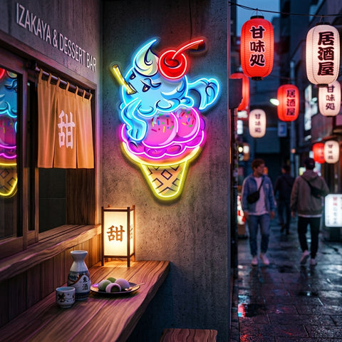 Sassy Ice Cream Cone LED Neon Sign Light Pop Art