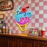 Sassy Ice Cream Cone LED Neon Sign Light Pop Art