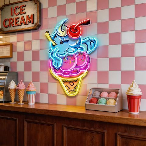 Sassy Ice Cream Cone LED Neon Sign Light Pop Art
