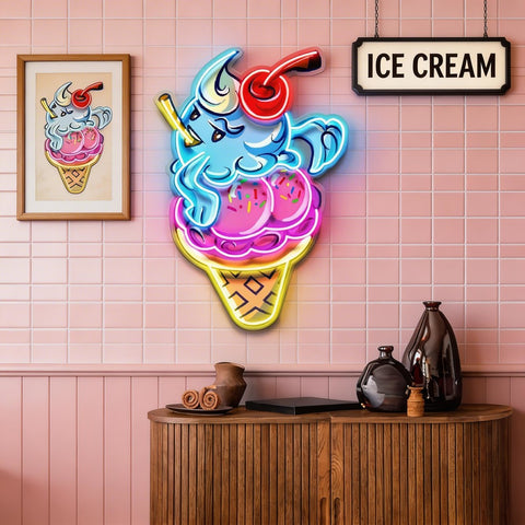 Sassy Ice Cream Cone LED Neon Sign Light Pop Art
