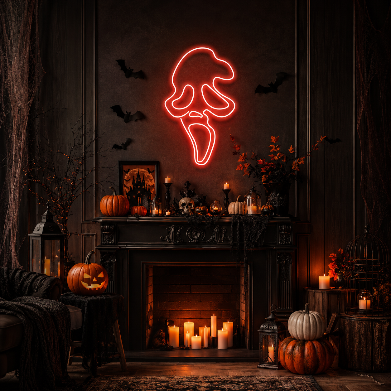 Scream Ghost Neon Sign