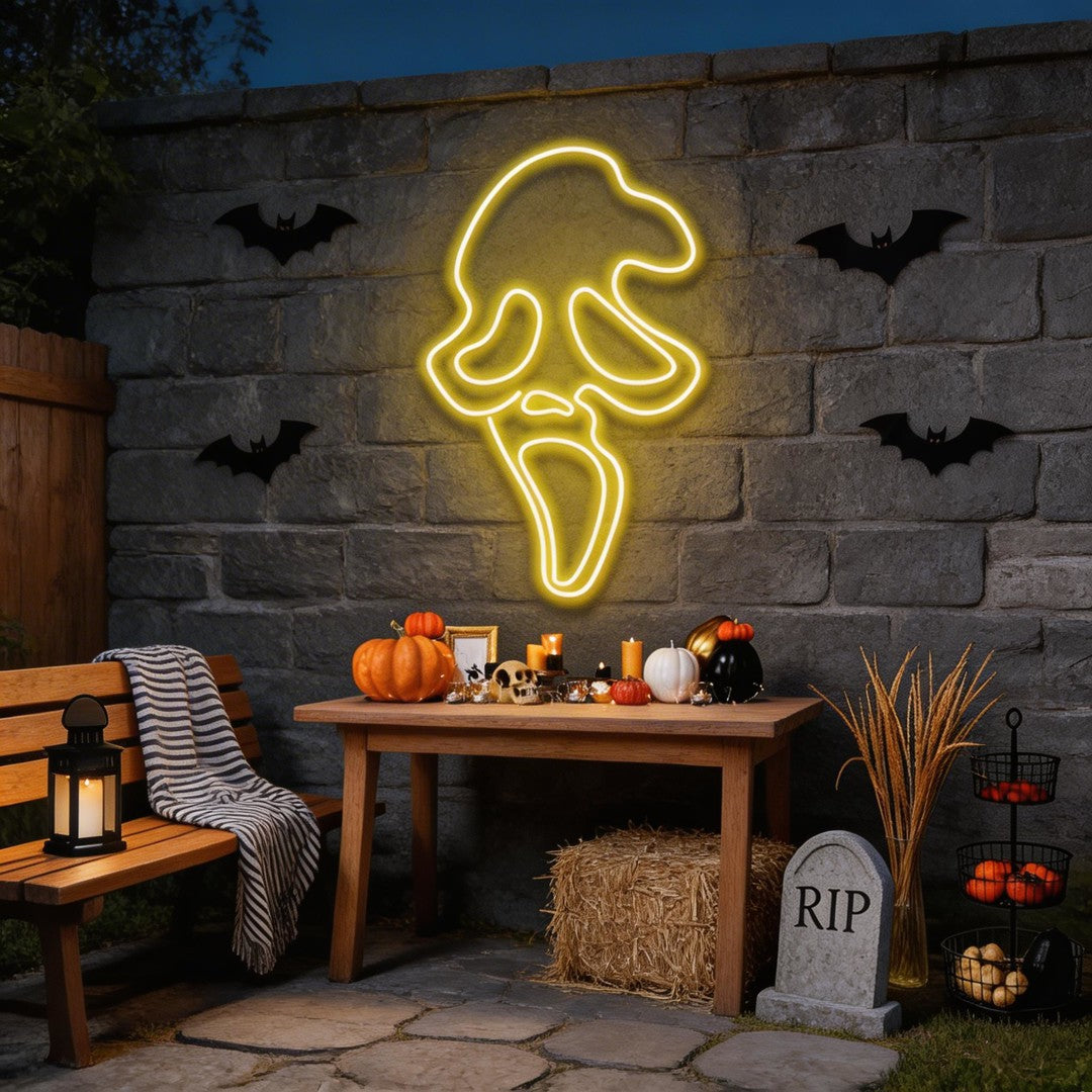Scream Ghost Neon Sign