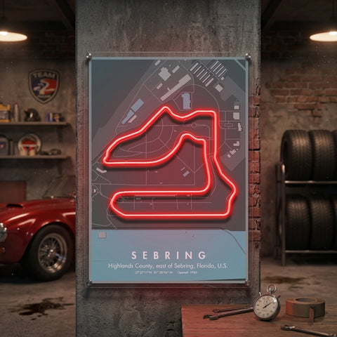 Sebring Florida F1 Circuit LED Neon Sign Light Pop Art