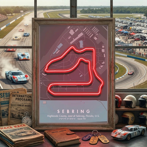 Sebring Florida F1 Circuit LED Neon Sign Light Pop Art