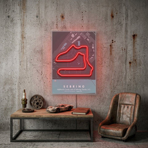 Sebring Florida F1 Circuit LED Neon Sign Light Pop Art