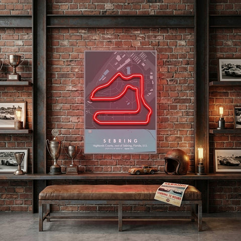 Sebring Florida F1 Circuit LED Neon Sign Light Pop Art