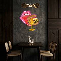 Sexy Lips And Hamburger Artwork Led Neon Sign Light