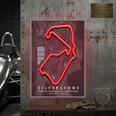 Silverstone Formula 1 Circuit LED Neon Sign Light Pop Art