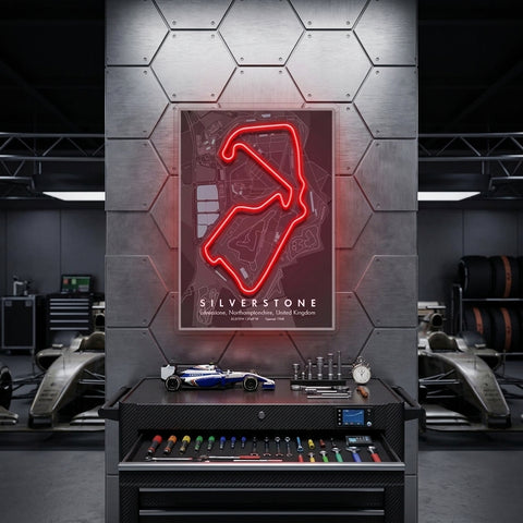 Silverstone Formula 1 Circuit LED Neon Sign Light Pop Art