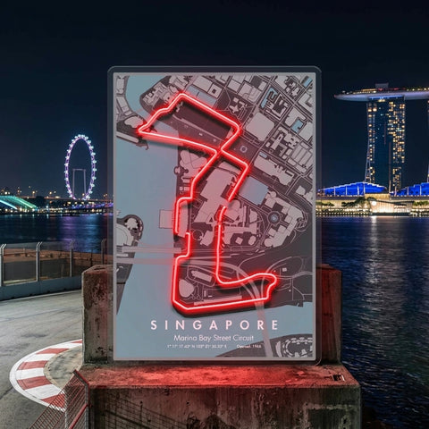 Singapore Formula 1 Circuit LED Neon Sign Light Pop Art