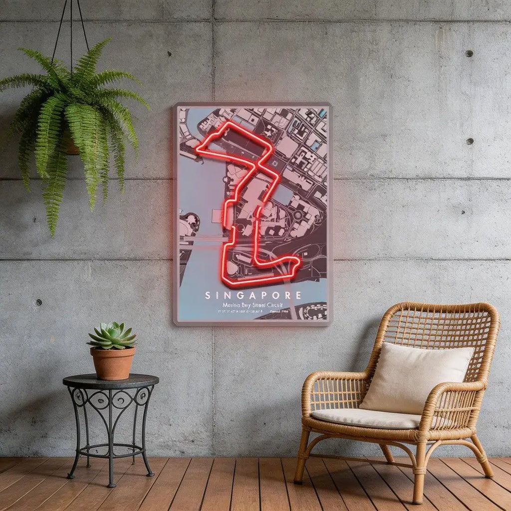 Singapore Formula 1 Circuit LED Neon Sign Light Pop Art