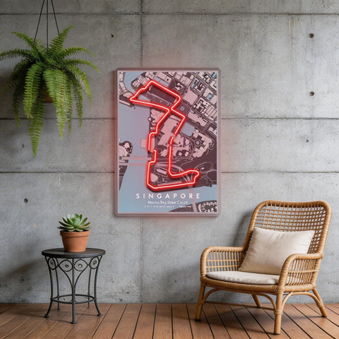 Singapore Formula 1 Circuit LED Neon Sign Light Pop Art