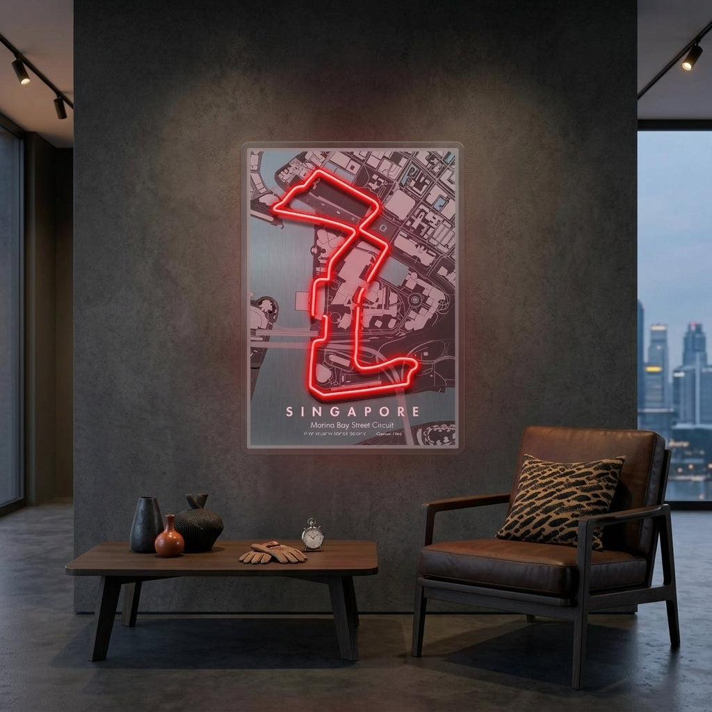 Singapore Formula 1 Circuit LED Neon Sign Light Pop Art