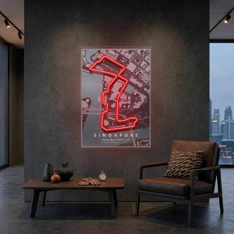 Singapore Formula 1 Circuit LED Neon Sign Light Pop Art