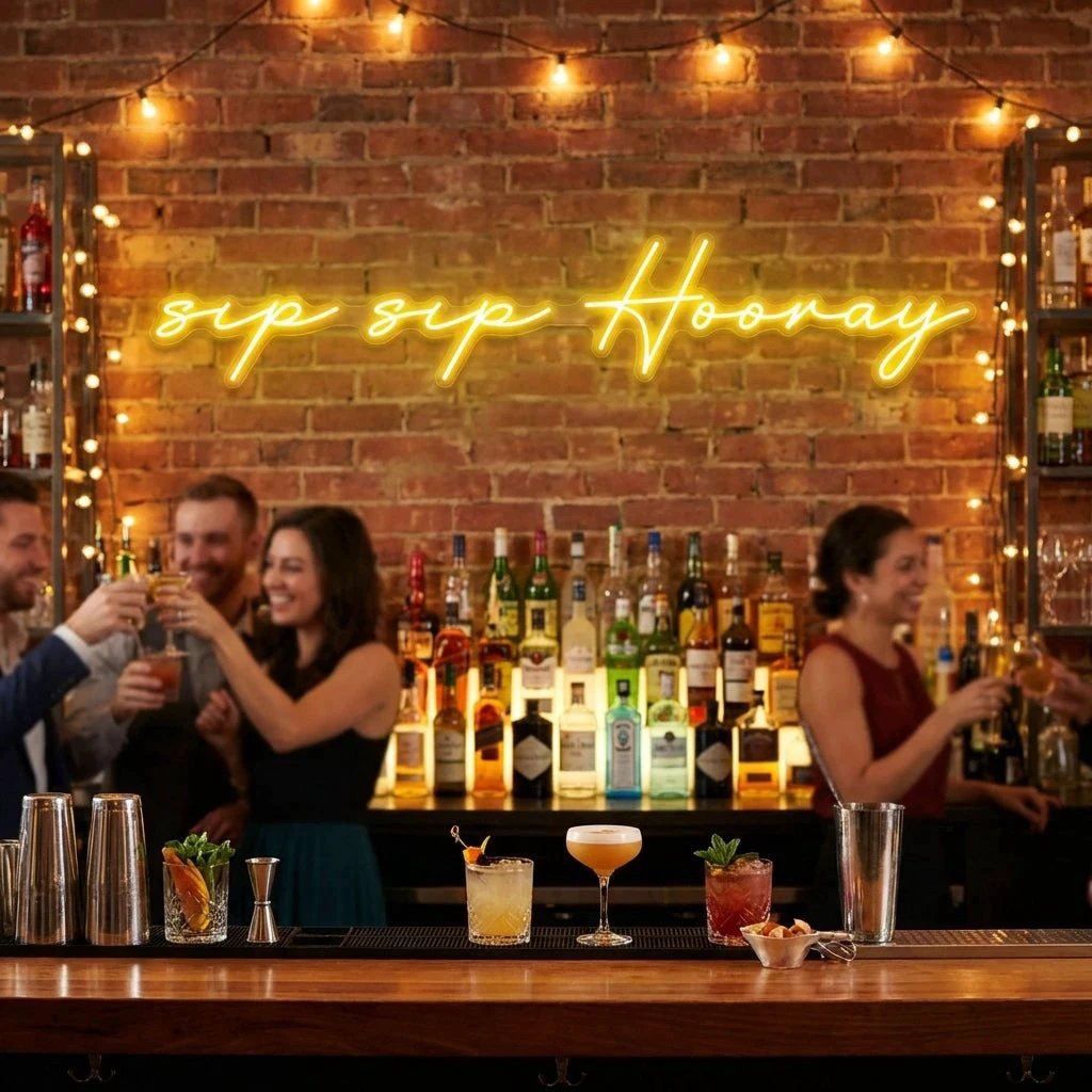 Sip Sip Hooray Led Neon Sign Light