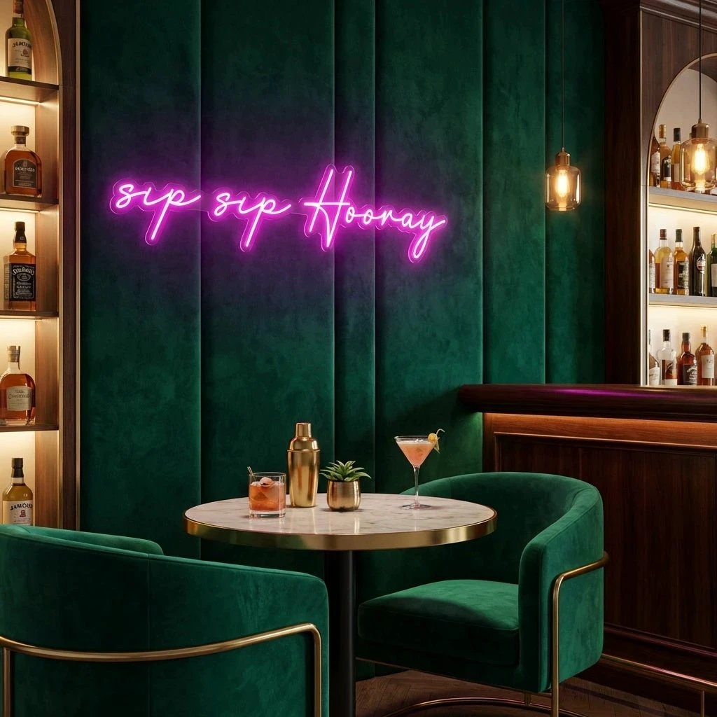 Sip Sip Hooray Led Neon Sign Light
