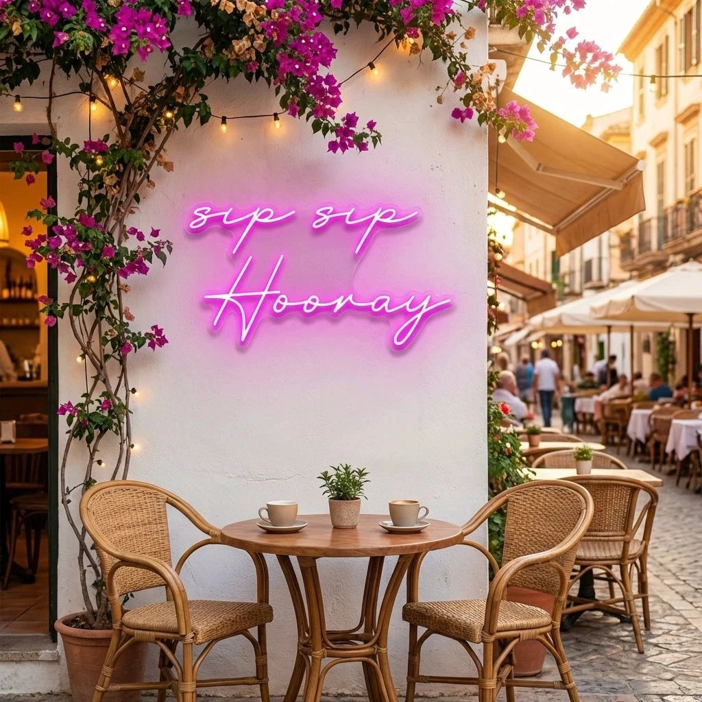 Sip Sip Hooray Led Neon Sign Light