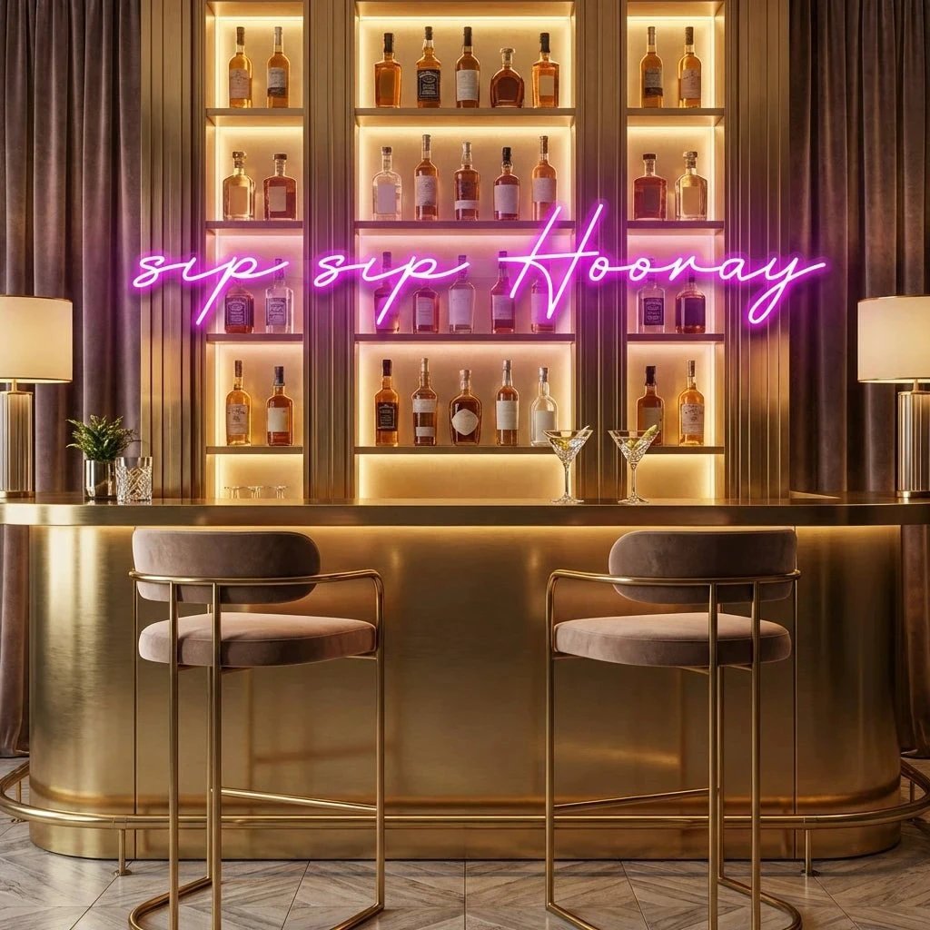 Sip Sip Hooray Led Neon Sign Light