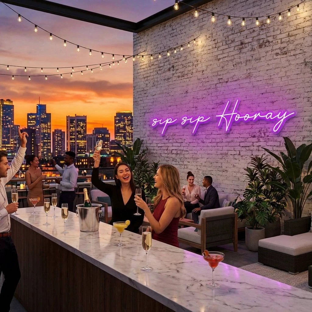 Sip Sip Hooray Led Neon Sign Light