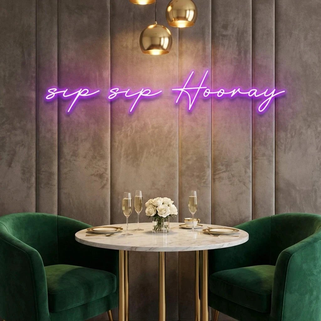 Sip Sip Hooray Led Neon Sign Light