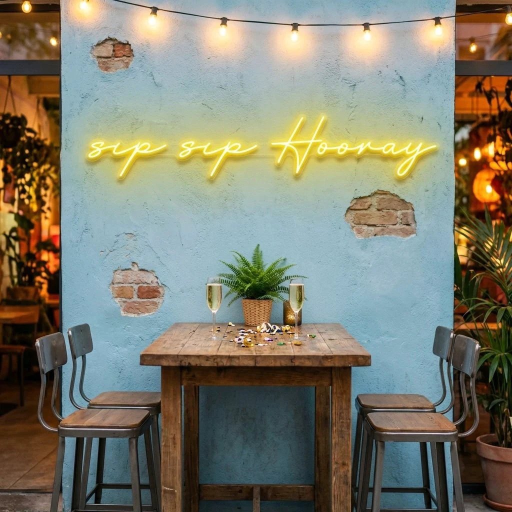 Sip Sip Hooray Led Neon Sign Light