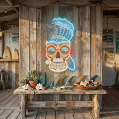 Skull Beach LED Neon Sign Light Pop Art