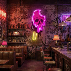Skull Ice Cream Blackpink Artwork Led Neon Sign Light