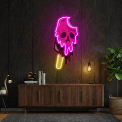 Skull Ice Cream Blackpink Artwork Led Neon Sign Light