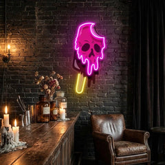 Skull Ice Cream Blackpink Artwork Led Neon Sign Light