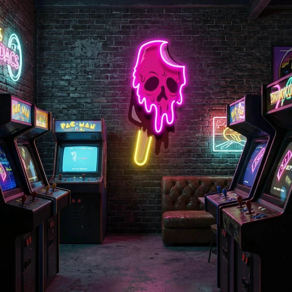 Skull Ice Cream Blackpink Artwork Led Neon Sign Light