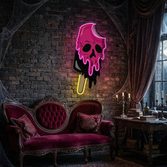 Skull Ice Cream Blackpink Artwork Led Neon Sign Light